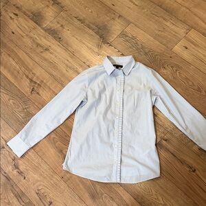 Banana Republic Men's Blue and White Striped Shirt